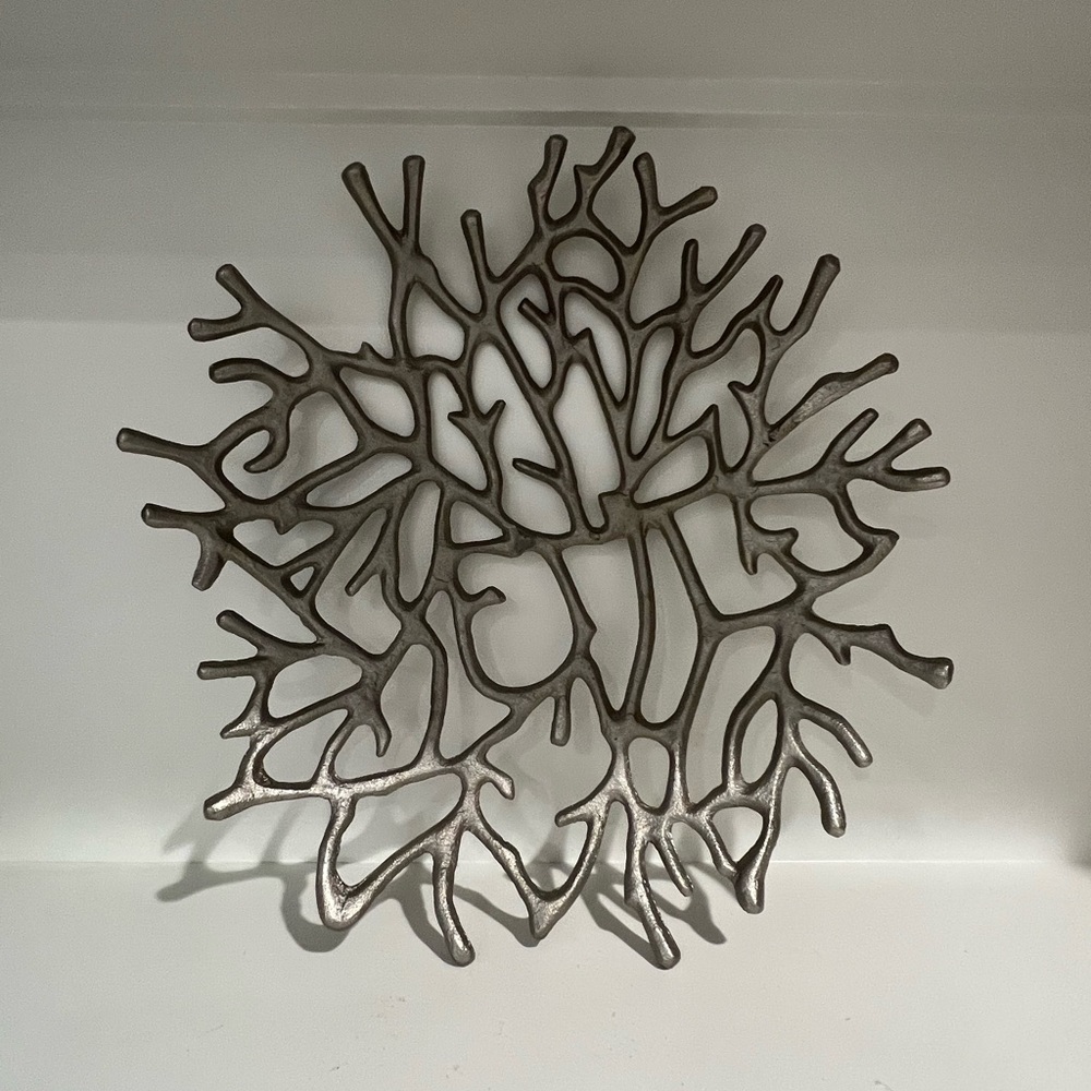 Abstract Display Metal Art Bowl Coastal Coral Reef Beach Home Decor Large - Picture 10 of 10